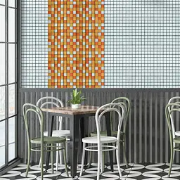 Мозаїка дзеркальна Wall Sticker 298х298х4.5мм Помаранчева SW-00002365 - мініатюра 7