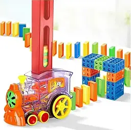 Конструктор іграшка-поїзд доміно, DOMINO Happy Truck sciries COLORS 60 деталей - мініатюра 3