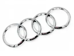 Емблема задня Audi Хром 202х72 мм на скотчі Плоска (Завод)
