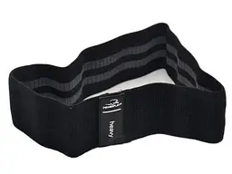 Тканева гумка для фітнесу та спорту PowerPlay 4111 Hip Band L Light Чорна (d_84cm) (PP_4111_Black_L) - мініатюра 3