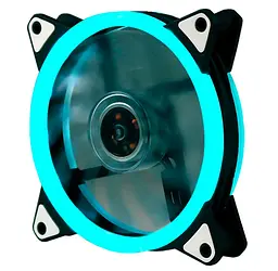 Кулер корпусний Voltronic sleeve fan 3-контактний + 4-контактний — 120 мм, 12 В, 1100 об./хв, Ice-Blue, двосторонній