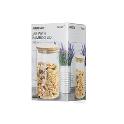 Ємність для сипучих продуктів ARDESTO Fresh скло, бамбук 760 мл (AR1376BLR) - мініатюра 4