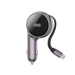 Автомобільний зарядний пристрій XO CC65 2-in-1 with Retractable Car Charger Фіолетовий - мініатюра 5