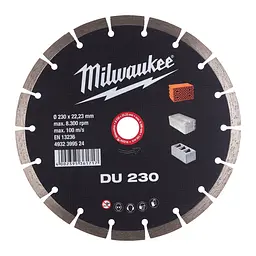 Диск алмазний MILWAUKEE DU 230, діаметр 230мм (цегла, бетон, шлакоблок) - мініатюра 2