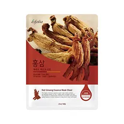 Маска тканинна для обличчя Esfolio Red Ginseng essence mask sheet з червоним женьшенем