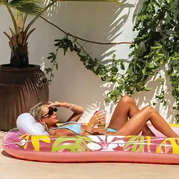 Надувний шезлонг-матрац Intex Tropical Oasis для плавання 196×112×23 см, з підголовником, тросовий леєр, підстаканник, до 100 кг - мініатюра 8