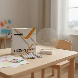 Світлодіодний планер-нічник / Планшет для малювання круглий / LED дошка для нотаток + маркери - мініатюра 2