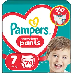Підгузки-трусики Pampers Active Baby Pants Розмір 7 (15+ кг) 74 шт.