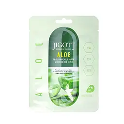 Тканинна маска для обличчя Jigott Aloe Real Ampoule Mask з екстрактом алое вера