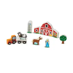Ігровий набір Melissa&Doug дерев'яний "Ферма і трактор" (MD14800) - мініатюра 2