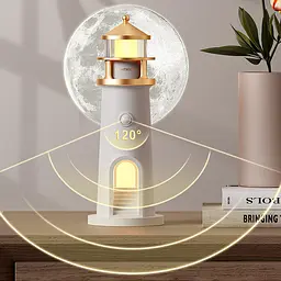 Проектор-нічник A08 Lighthouse 2in1 + Bluetooth колонка White - мініатюра 3