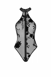 Боді Noir Handmade F314 Ego, XL, black, сітка, халтер, високі вирізи, блискавка по всій довжині - мініатюра 4