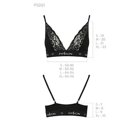 Еластичний топ з мереживом Passion PS001 TOP M, black - мініатюра 6
