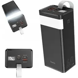 Зовнішній акумулятор Hoco J86 40000mAh 6931474759214 з лампою чорний - мініатюра 3