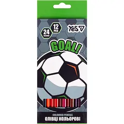 Олівці кольорові Yes Football 12 шт. 24 кольори (290787)