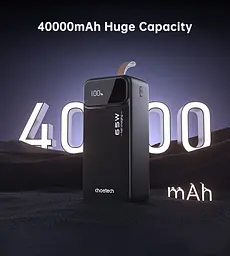 УМБ Choetech Power bank B734 40000 mAh 65 W Black (B734-BK) - мініатюра 5