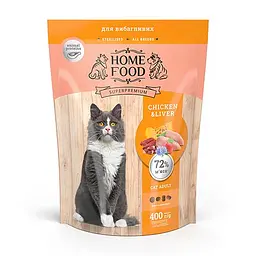 Сухий корм для дорослих котів Chicken & Liver CAT ADULT Для вибагливих 400 г
