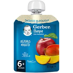 Пюре Gerber Яблуко і манго 630 г (7 шт. х 90 г) - мініатюра 2