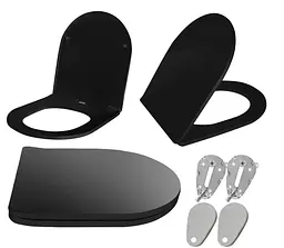 Сидіння для унітазу Rea Flat black REA-C6003, Чорний - мініатюра 2