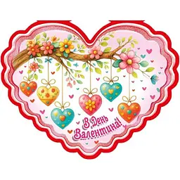 Валентинка подвійна ЕТЮД "В День Валентина" 14х10,5см 10шт/уп МСТ-050у