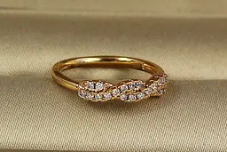 Кільце Xuping Jewelry косичка з каменів дитяче р 13 р золотисте - мініатюра 3