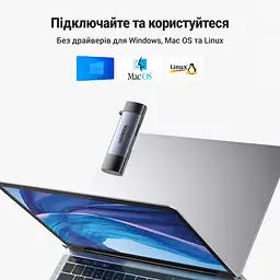 Кардридер UGREEN CM185 зі штекерами USB-A та USB-C для одночасного читання SD і microSD інтерфейс USB 3.0 до 5 Гбіт/с передавання даних із карт приблизно 100 МБ/с для смартфонів і планшетів із USB-C та підтримкою OTG без драйверів для Windows macOS і Linux сумісний також із ChromeOS та iPad із USB-C із пружинним виштовхуванням microSD з ремінцем для носіння темно-сірий (50706) - мініатюра 8