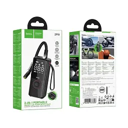 Автокомпресор HOCO ZP18 Enlighten Black 6942007673303 - мініатюра 2