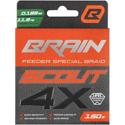 Шнур Brain Scout 4X 150m (deep green) 0.183mm 11.9kg - мініатюра 2