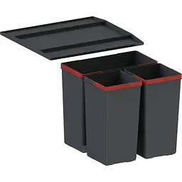 Сортер для сміття Easysort 450-1-2 2 шт.x 14.5 л кришка чорний пластик Franke kuh0015634