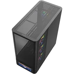 Корпус ModeCom VOLCANO AQ500 ARGB MIDI FRONT LCD 6,2” 4x120mm fans BLACK без БЖ ATX - мініатюра 9