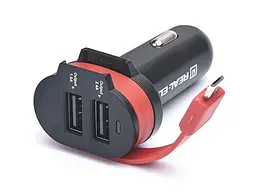 Автомобільний зарядний пристрій REAL-EL CA-35 + кабель microUSB Black (EL123160012) - мініатюра 3