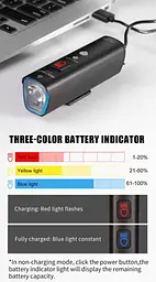 Велосипедний ліхтар (велофара) Gaciron V9M-1000 Люмен USB батарея 4000mAh (Чорний) - мініатюра 8