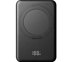 Бездротове магнітне зарядне - павер банк Gelius Holdix Magnetic Wireless Charge GP-PBW302 10000mAh 15W чорний - мініатюра 2
