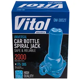 Домкрат механічний телескопічний Vitol 2 т 180-385 мм 4 кг (DM-3852T) - мініатюра 9