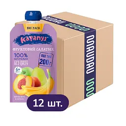 Пюре Карапуз Pouch Фруктовий салатик 2.4 кг (12 шт. х 200 г)