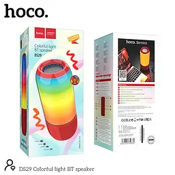 Портативна акустика Hoco Colorful light BT speaker DS29 бездротова червона - мініатюра 8