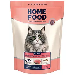 Сухий корм для виведення шерсті Home Food Adult Hairball Control 400 г