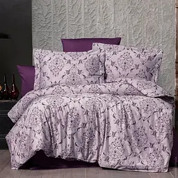 Постельное белье евро Arya Arya Vogue Органик Жаккард Paris AR-A107256-Violet 200x220 см фиолетовое