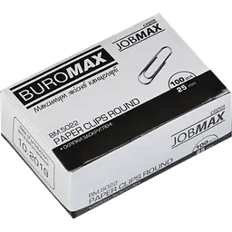 Скріпки оцинковані, розмір 25 мм, 100 шт в упаковці JOBMAX BM.5022 Buromax
