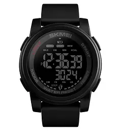 Чоловічий спортивний годинник Skmei 1469 Fitness (Чорний з чорним)