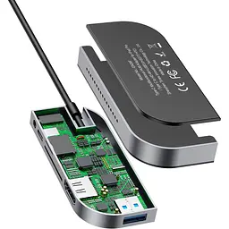 USB-хаб Baseus Bend Angle No.7 Multifunctional Type-C Hub Converter Dark Gray (CAHUB-WJ0G) [77940] - мініатюра 3
