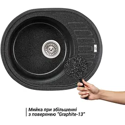 Кухонна мийка Lidz 620x500/200 GRF-13 графіт (LIDZGRF13620500200) - мініатюра 6