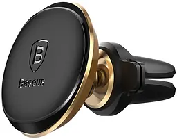 Автотримач Baseus Magnetic Air Vent Car Mount Holder with cable clip Gold - мініатюра 2