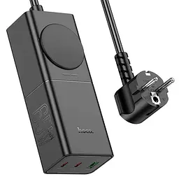 Сетевое зарядное устройство для HOCO NS4 Sharp PD65W(2C1A) desktop socket(EU/GER) черный