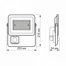 LED прожектор VIDEX F2e 50W 5000K з датчиком руху та освітленості - мініатюра 7