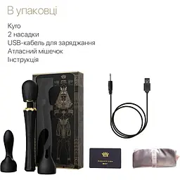 Вібромасажер з насадками Zalo - Kyro Wand Obsidian Black - мініатюра 7