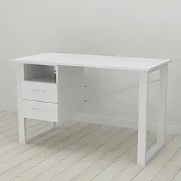 Письмовий стіл із ящиками Ferrum-decor Оскар 750x1200x600 метал Білий ДСП Біле 16 мм (FRD-103220) - мініатюра 4