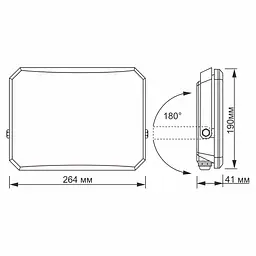 LED прожектор Videx F3 100W 5000K 220V Black (VLE-F3-1005B) - мініатюра 5