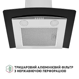 Витяжка декоративна зі склом Perfelli GRASSI 6HMX INOX - мініатюра 7