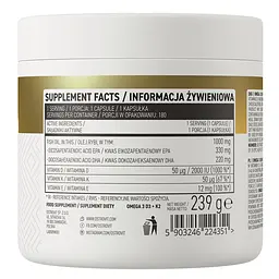 Жирні кислоти OstroVit Omega 3 D3+K2, 180 капсул - мініатюра 2